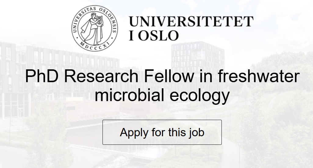 PhD Research Fellow in freshwater microbial ecology